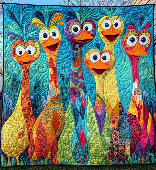 Joyful Duck Town Quilted Blanket - Throw (55" x 60")