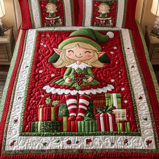 Joyful Helper 3-Piece Quilted Bedding Set - Single (59" x 70")
