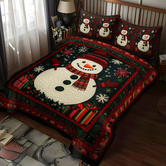 Joyful Holiday Pines 3-Piece Quilted Bedding Set - Single (59" x 70")