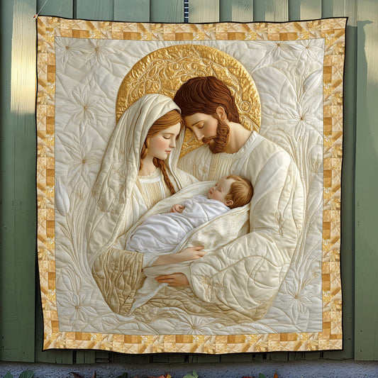 Joyous Nativity Scene Quilted Blanket - Throw (55" x 60")