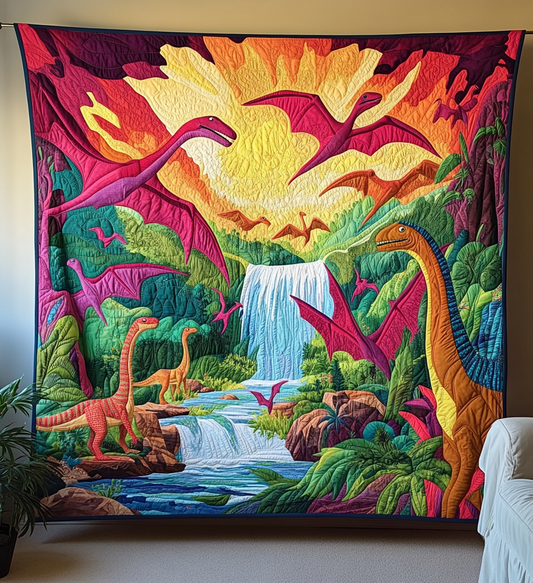 Jurassic Jungle Art Quilt Hanging - Baby (30" x 40")