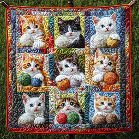 Kitten Cuddles Quilted Blanket - Throw (55" x 60")