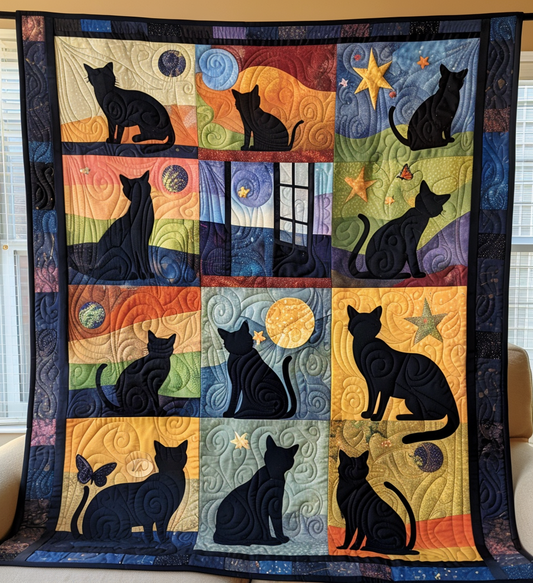 Kitty Dreams Quilted Blanket - Throw (55" x 60")