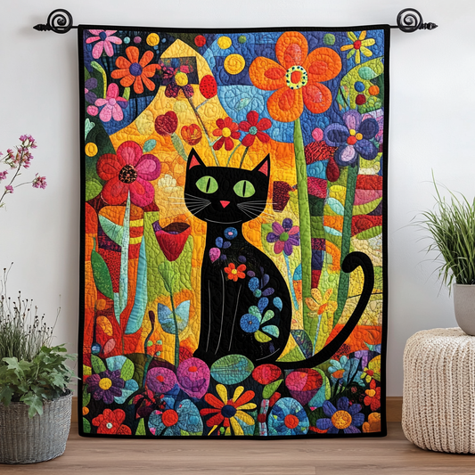 Kitty Kaleidoscope Quilted Blanket - Throw (55" x 60")