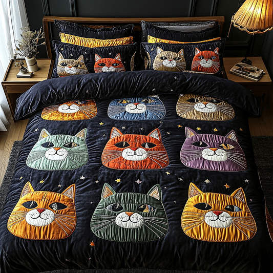 Kitty Dreams 3-Piece Quilted Bedding Set - Single (59" x 70")