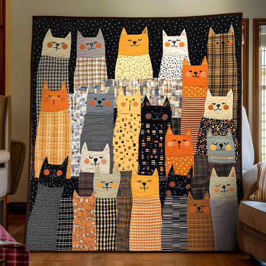 Kitty Kaleidoscope Quilted Blanket - Throw (55" x 60")
