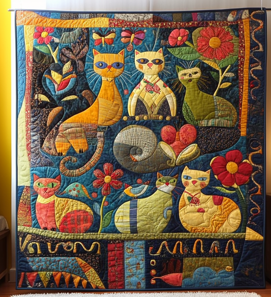 Kitty Kingdom Quilted Blanket - Throw (55" x 60")