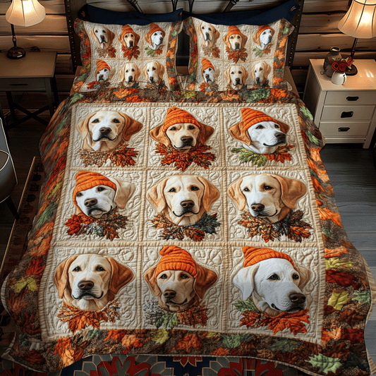 Labrador Design 3-Piece Quilted Bedding Set - Single (59" x 70")