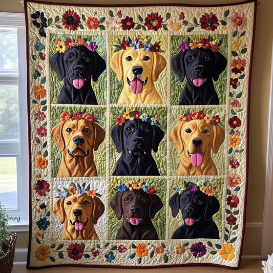 Labrador Gather Quilted Blanket - Throw (55" x 60")