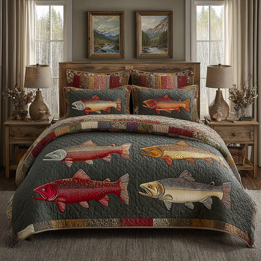 Lake Catch Quilt 3-Piece Quilted Bedding Set - Single (59" x 70")