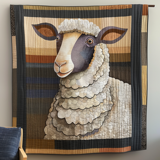 Large Sheep Cozy Quilted Blanket - Throw (55" x 60")