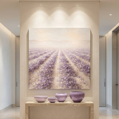 Lavender Field — Rows Of Purple On Cream
