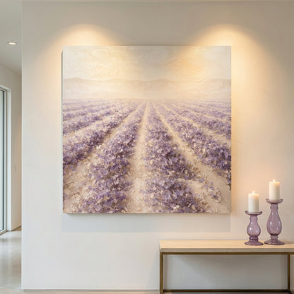 Lavender Field — Rows Of Purple On Cream