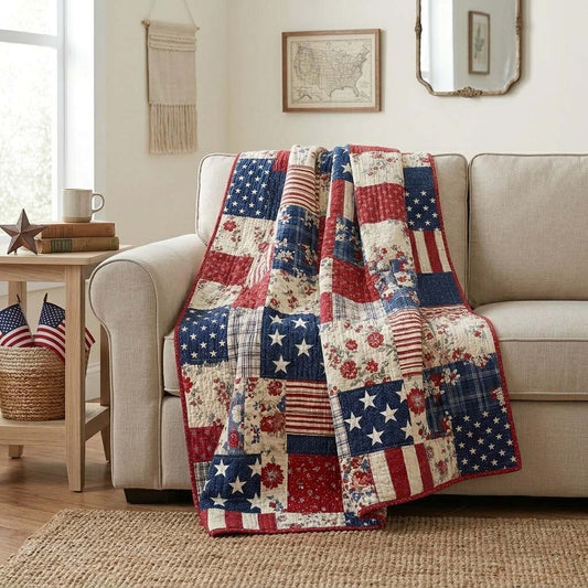 Liberty Floral Patchwork Quilted Blanket - Baby (30" x 40") - Pack 1