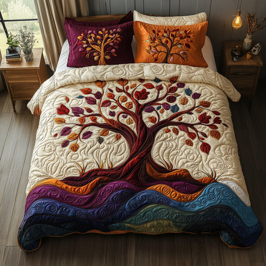 Life Journey 3-Piece Quilted Bedding Set - Single (59" x 70")