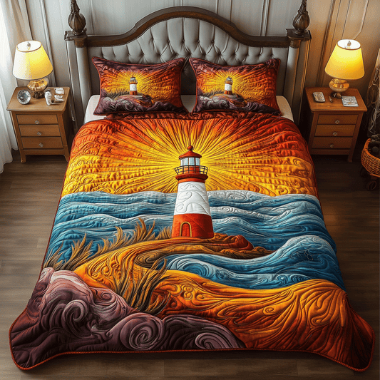 Lighthouse Horizon 3-Piece Quilted Bedding Set - Single (59" x 70")