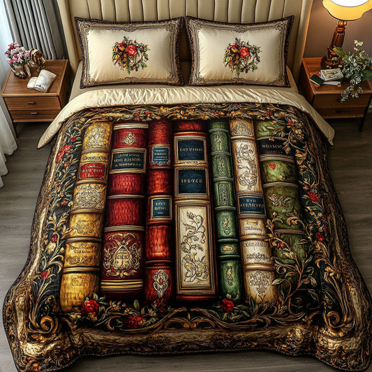 Literary Dreams 3-Piece Quilted Bedding Set - Single (59" x 70")