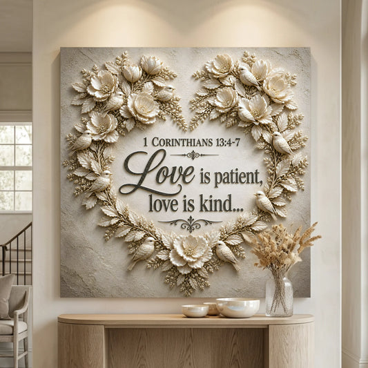 Love Is Patient Love Is Kind – 1 Corinthians 13:4–7 Canvas