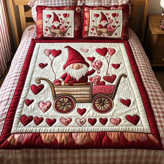 Love Under the Hat 3-Piece Quilted Bedding Set - Single (59" x 70")