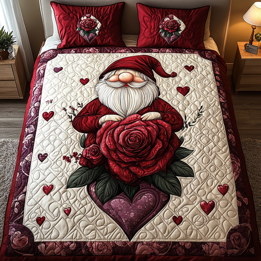 Loving Bouquet 3-Piece Quilted Bedding Set - Single (59" x 70")