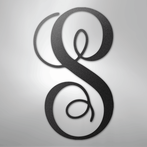 Fancy Initial Monogram - Steel Sign