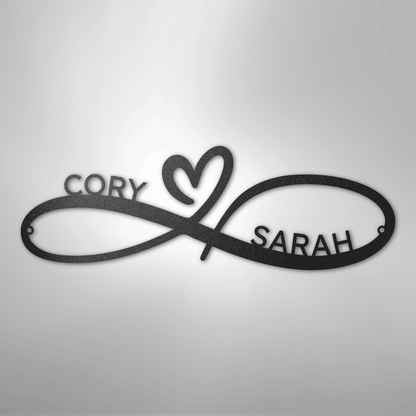 Infinity Couples Monogram - Steel Sign
