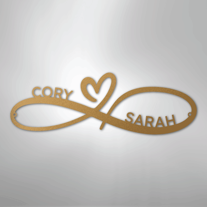 Infinity Couples Monogram - Steel Sign