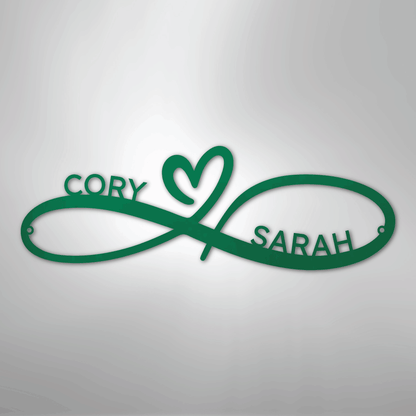 Infinity Couples Monogram - Steel Sign