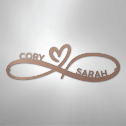 Infinity Couples Monogram - Steel Sign
