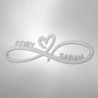 Infinity Couples Monogram - Steel Sign