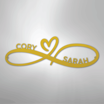 Infinity Couples Monogram - Steel Sign