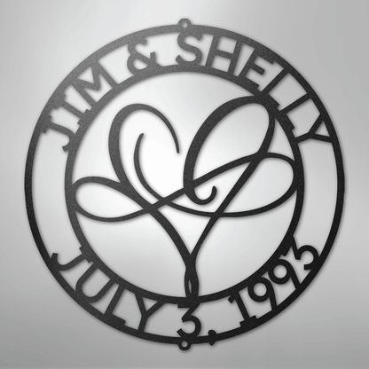 Infinite Love Monogram - Steel Sign