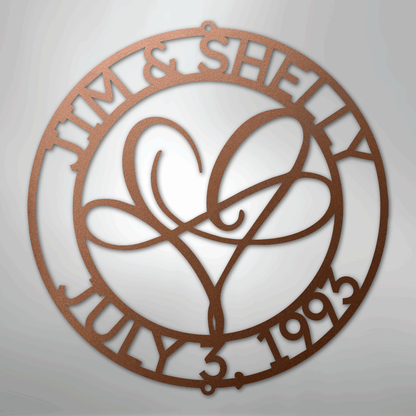 Infinite Love Monogram - Steel Sign