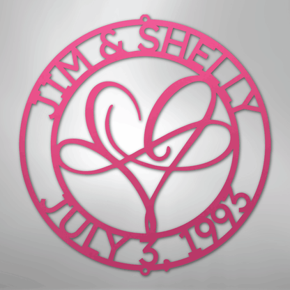 Infinite Love Monogram - Steel Sign