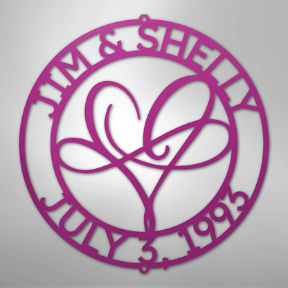 Infinite Love Monogram - Steel Sign