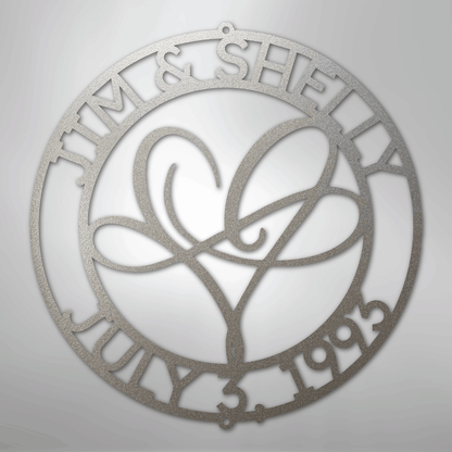 Infinite Love Monogram - Steel Sign