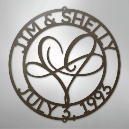 Infinite Love Monogram - Steel Sign
