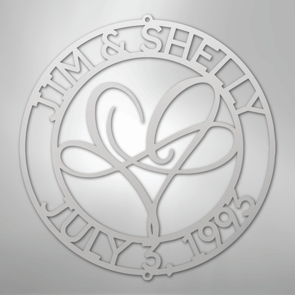 Infinite Love Monogram - Steel Sign