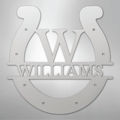 Custom Horseshoe Monogram - Steel Sign
