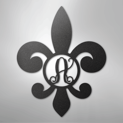 Fleur De Lis Initial - Steel Sign