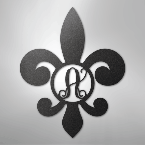 Fleur De Lis Initial - Steel Sign