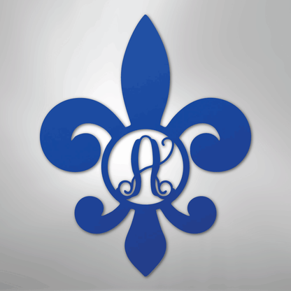 Fleur De Lis Initial - Steel Sign