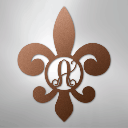 Fleur De Lis Initial - Steel Sign