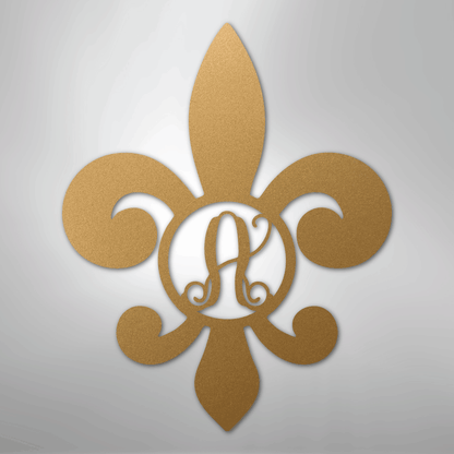 Fleur De Lis Initial - Steel Sign