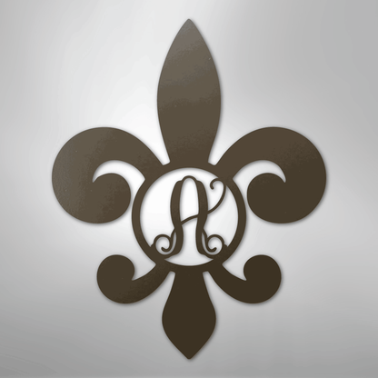 Fleur De Lis Initial - Steel Sign