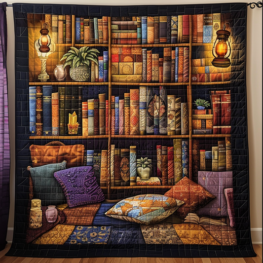 Magical Library Quilted Blanket - Throw (55" x 60")