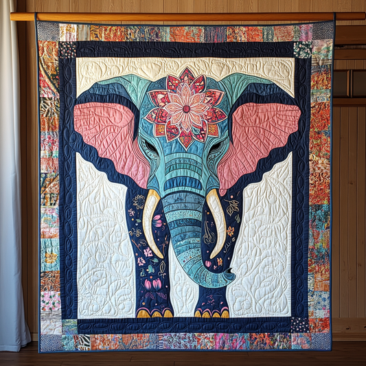 Majestic Elephant Quilted Blanket - Throw (55" x 60")
