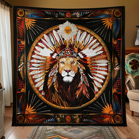 Majestic Lion King Quilted Blanket - Throw (55" x 60")