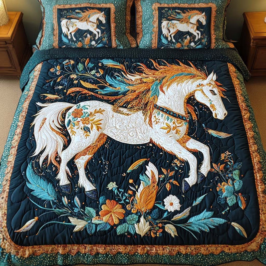 Majestic Blossom 3-Piece Quilted Bedding Set - Single (59" x 70")