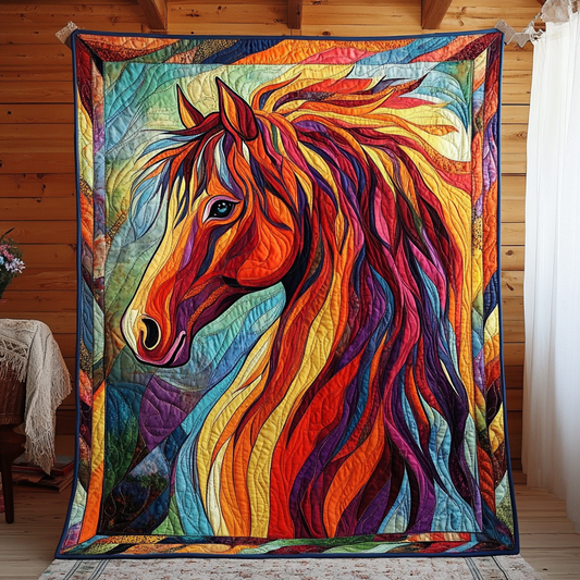 Majestic Horse Quilted Blanket - Throw (55" x 60")